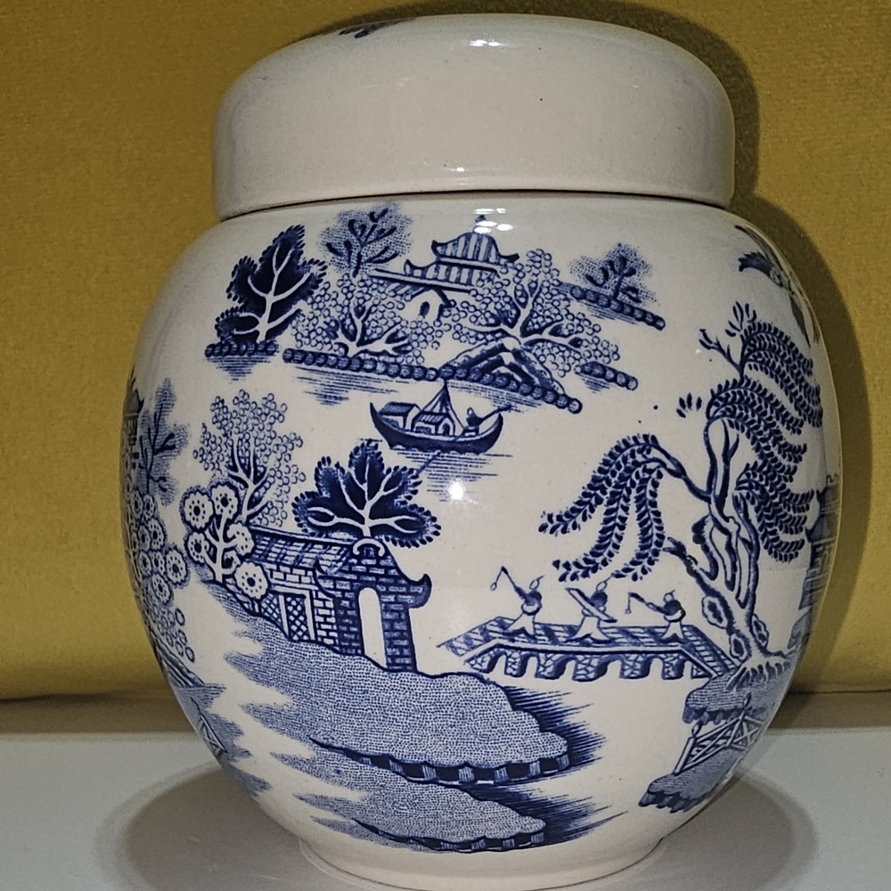 Blue and White Ceramic Jar